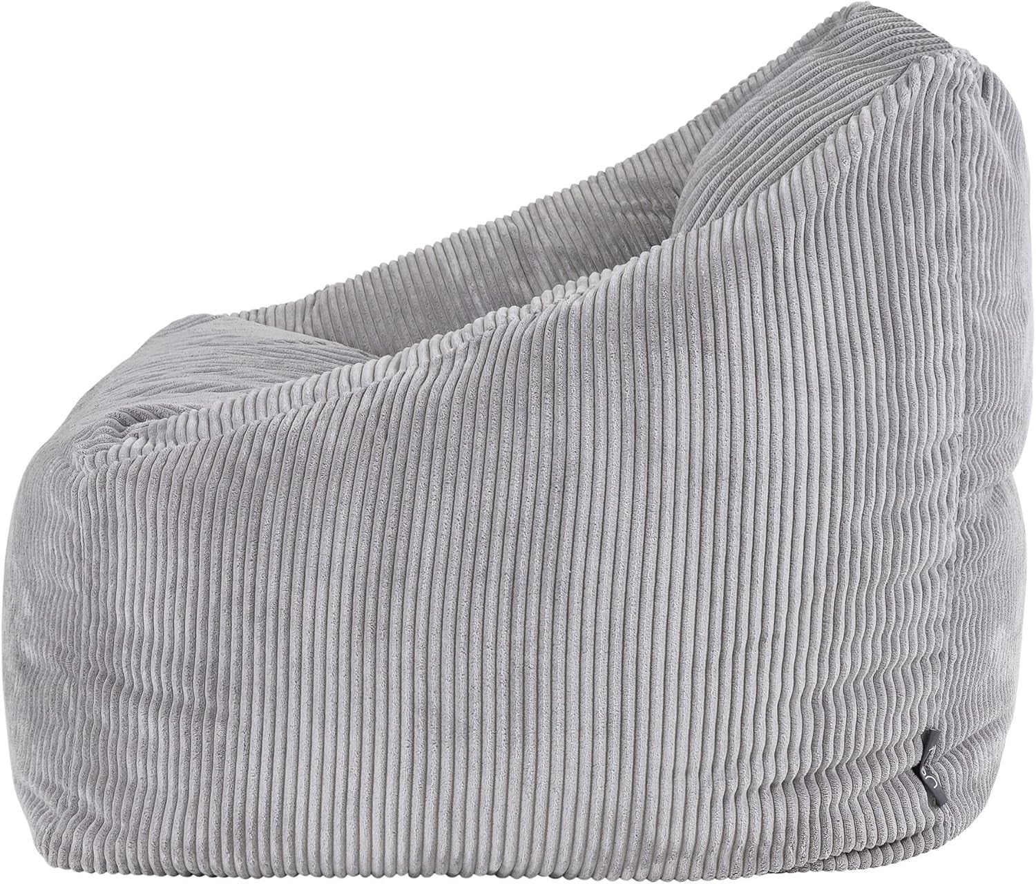 Grey Cord Bean Bag Chair Adult Lounge Sofa Seat for Gaming & Living Room