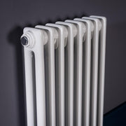 White Double Column Vertical Radiator 1500x380mm Bathroom Kitchen