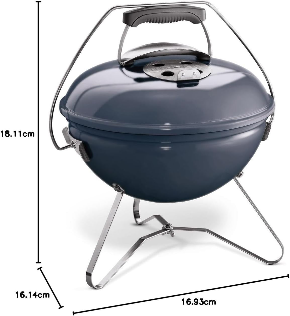 Portable Charcoal BBQ Grill 37cm Tuck-N-Carry Handle Outdoor Camping Garden