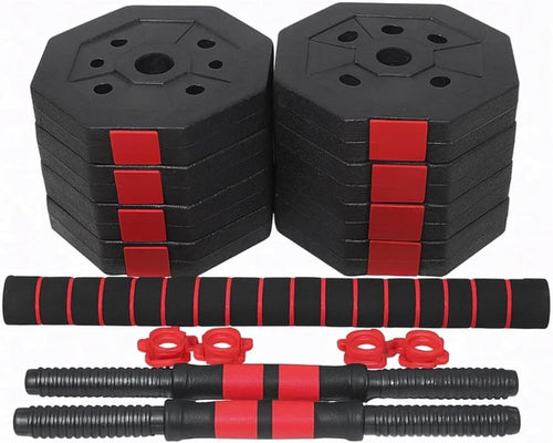 30kg Adjustable Dumbbell Barbell Set Anti Roll Plates Home Gym Weights