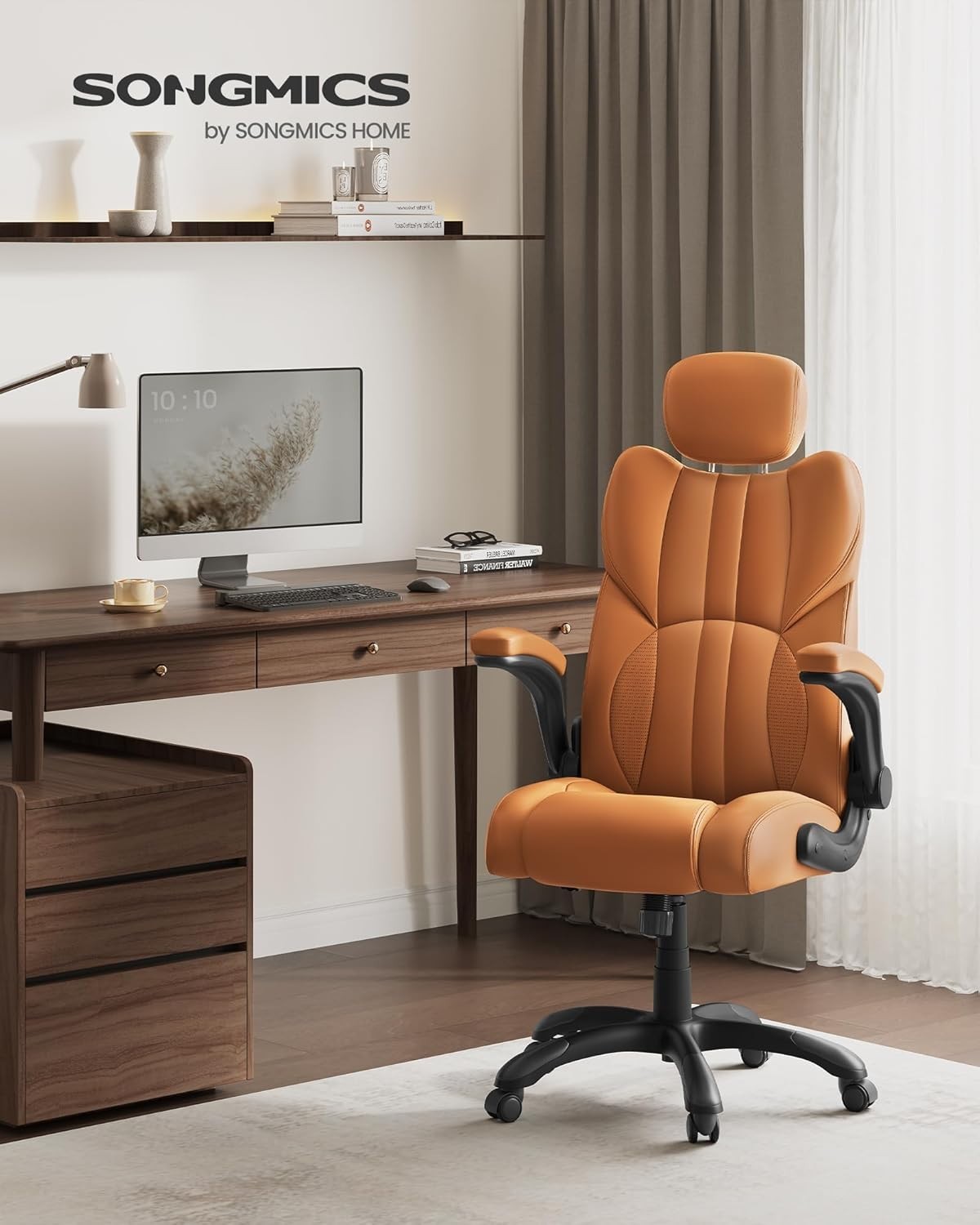 Executive Office Chair Faux Leather Swivel Adjustable Height Tilt Mode 150KG Max