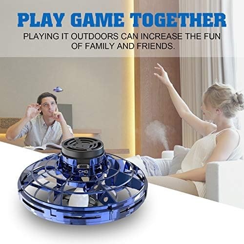 Abree Mini UFO Drone Spinner with RGB Lights – Hand Operated USB Rechargeable