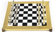 Luxury Metal Staunton Chess Set | Gold & Silver Pieces | 36cm Brass Board & Box
