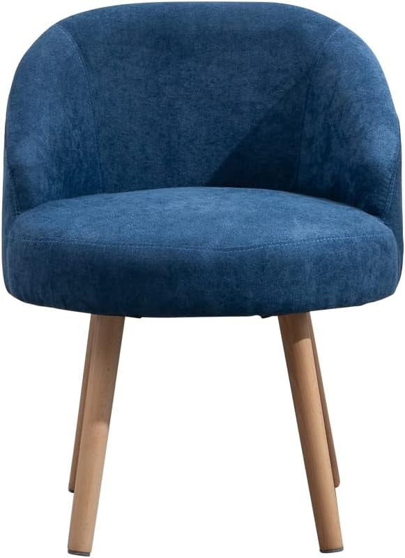 Set of 2 Small Linen Tub Chairs Lounge Side Armchairs Blue
