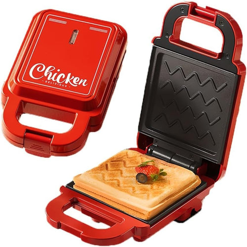 3-in-1 Electric Crepe Maker & Panini Press | Non-Stick, Compact Red