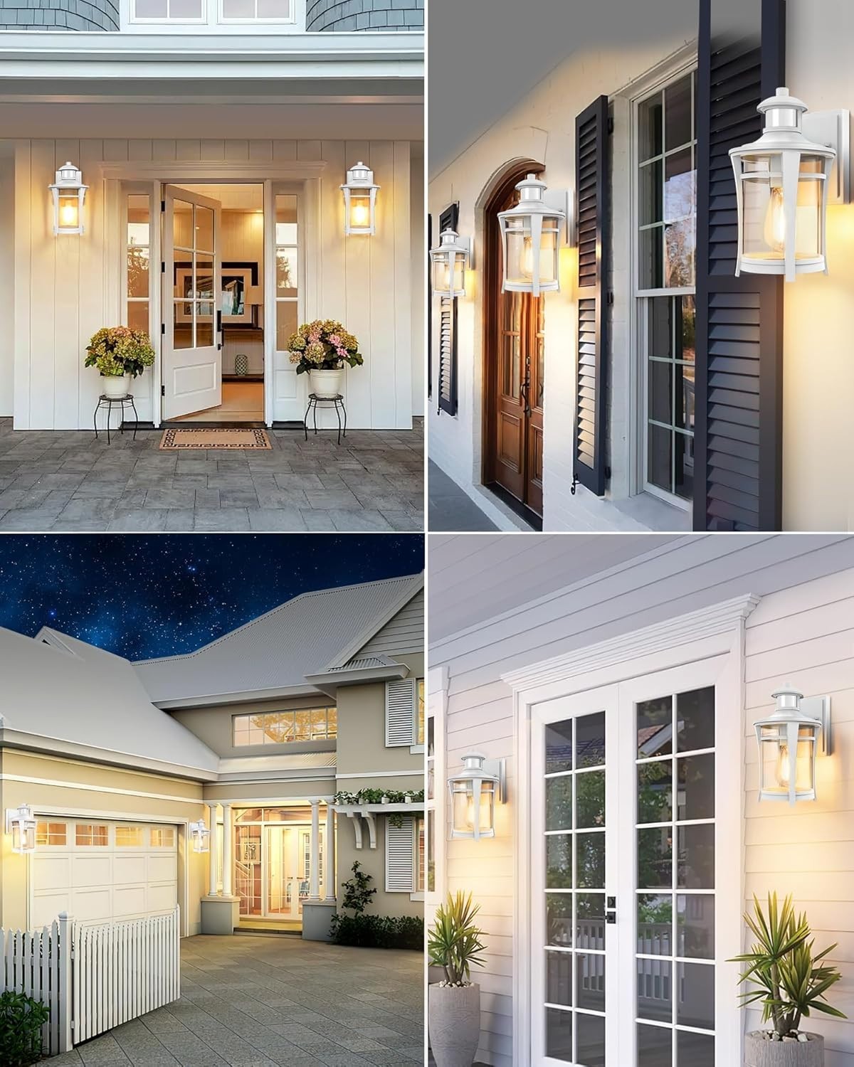 Outdoor Wall Light White Motion Sensor Waterproof LED
