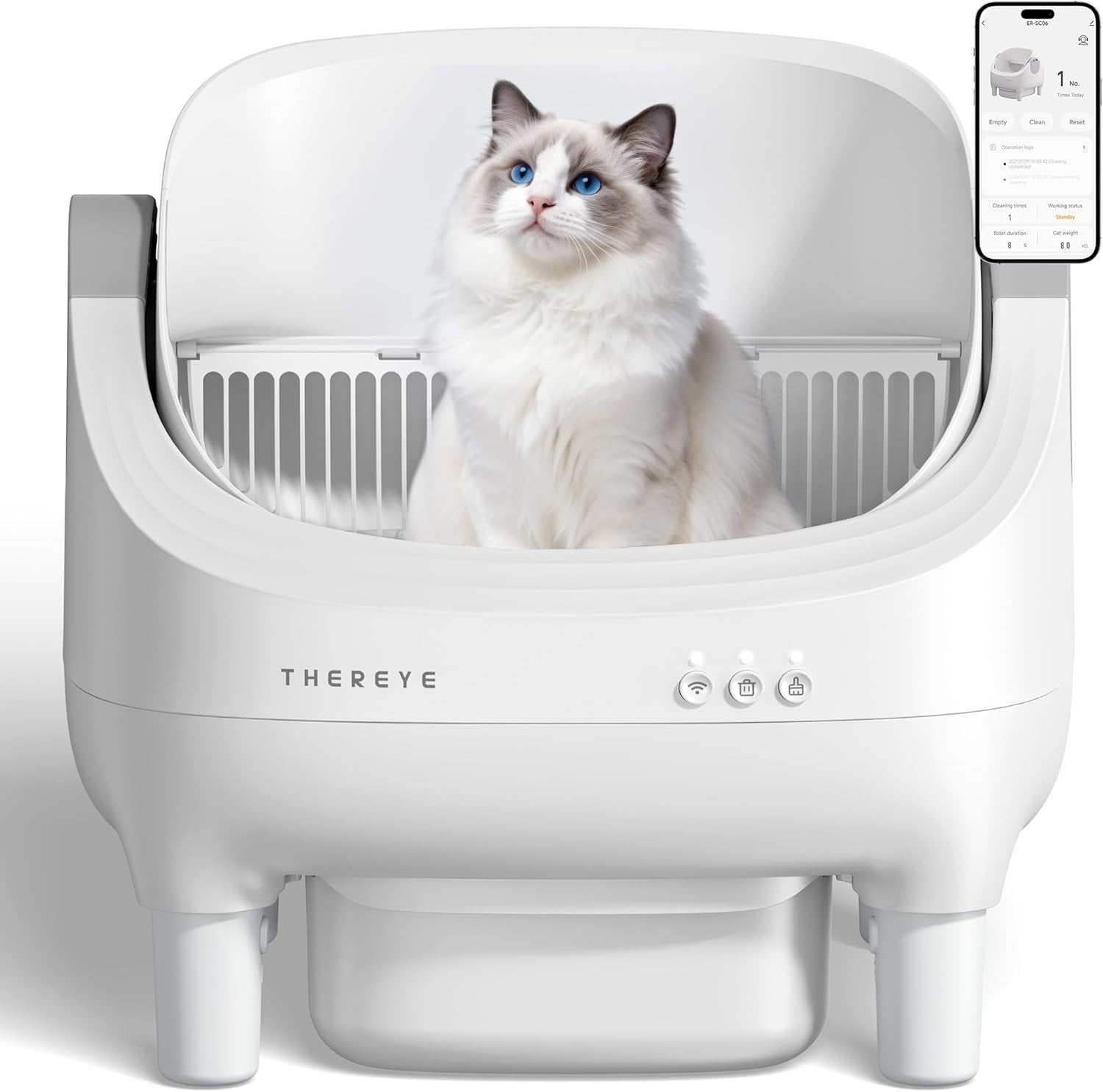 Automatic Self Cleaning Cat Litter Box App Control Quiet Multi Cat