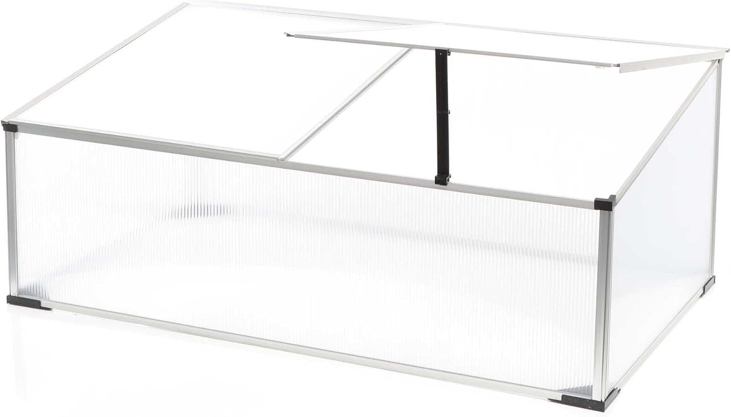 Aluminium Cold Frame Greenhouse 100x60x40cm Weatherproof for Herbs & Veg