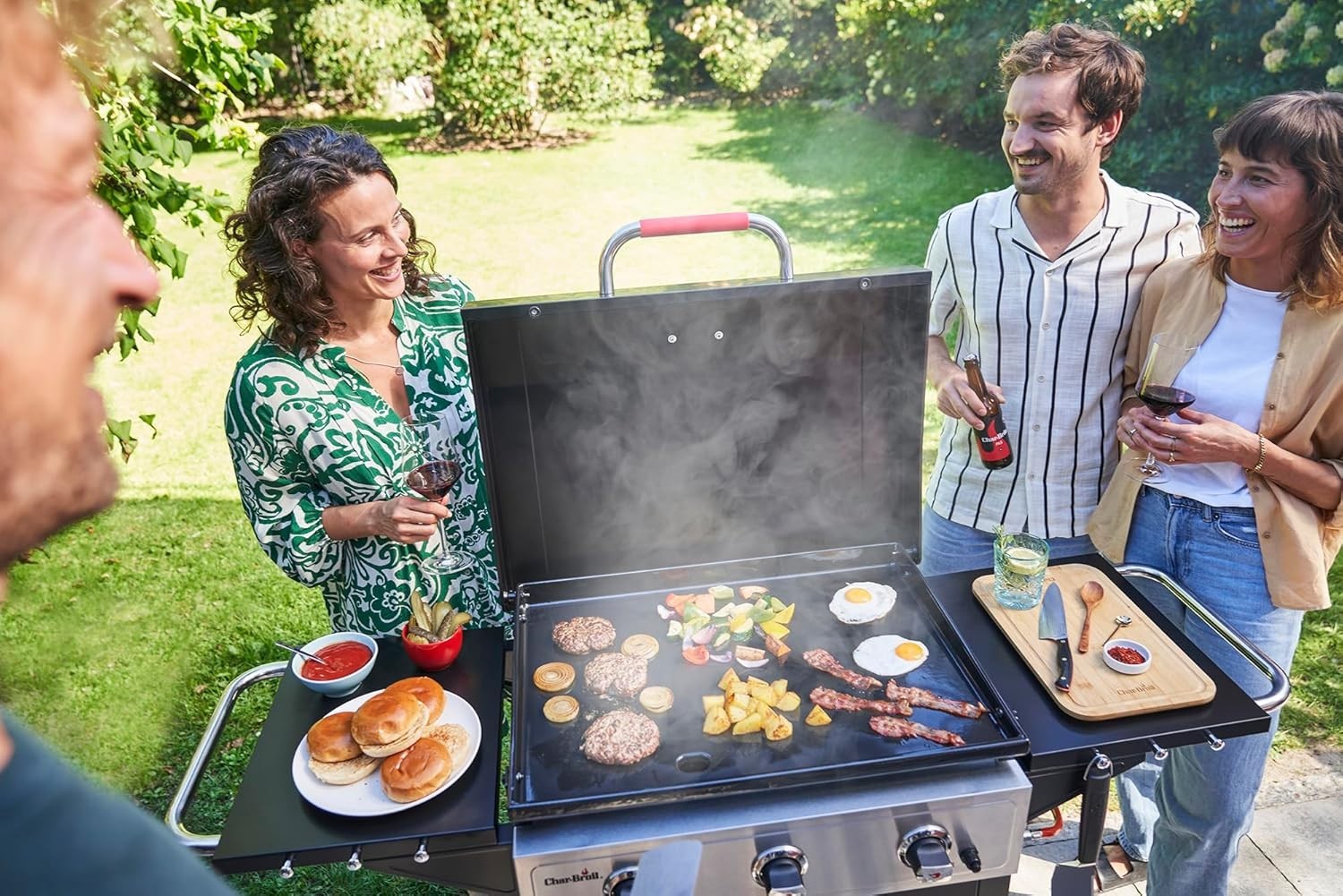3 Burner Gas Griddle BBQ Outdoor Flat Top Grill Cast Iron Plate