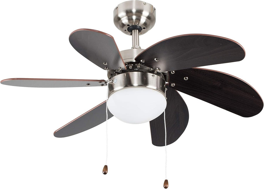 MiniSun 76cm Ceiling Fan, 6 Blades, LED Light, 3 Speed, Remote Control