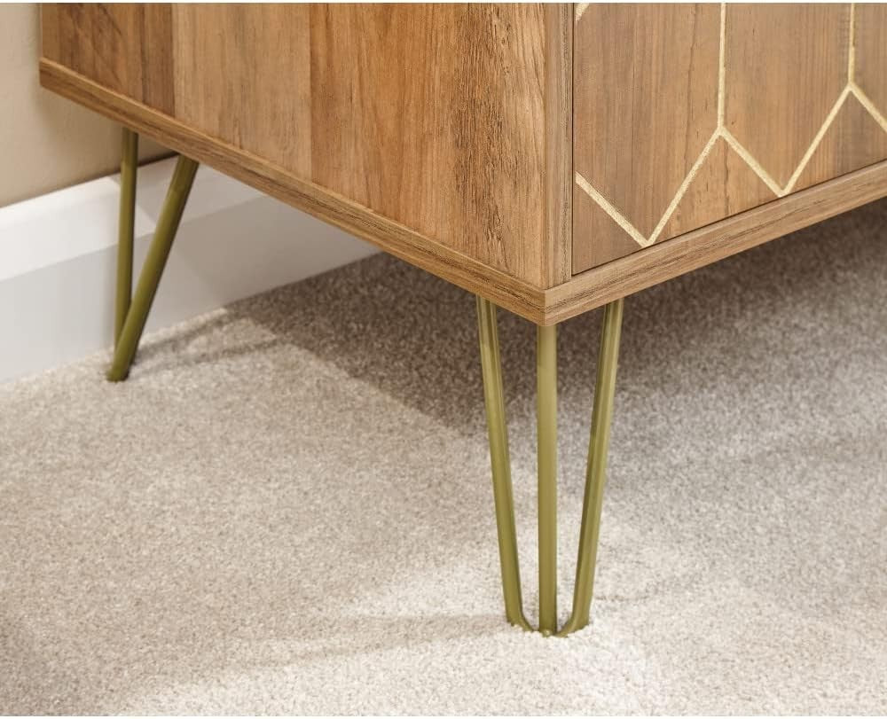 Modern Gold Bar Cabinet with Wine Rack & Drawer | Home Drinks Sideboard Unit