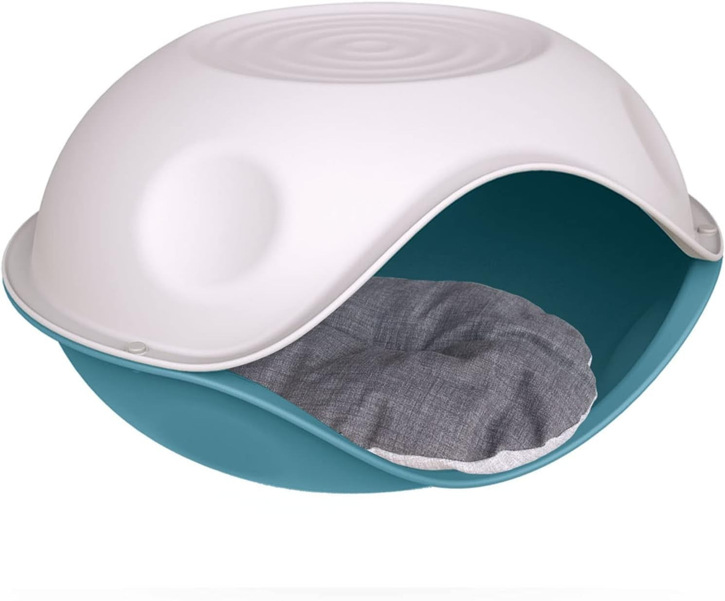 Blue Outdoor Plastic Pet House Bed Waterproof Dog Cat Shelter Cushion