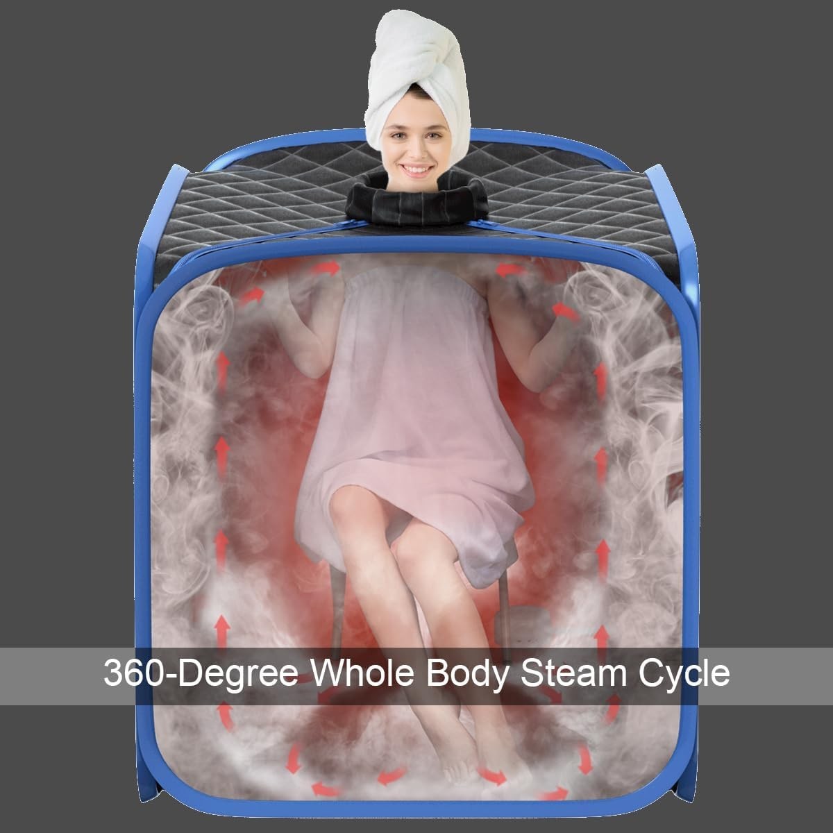 Portable Steam Sauna Tent Home Spa 1000W Fast Heat Remote Chair Foot Roller