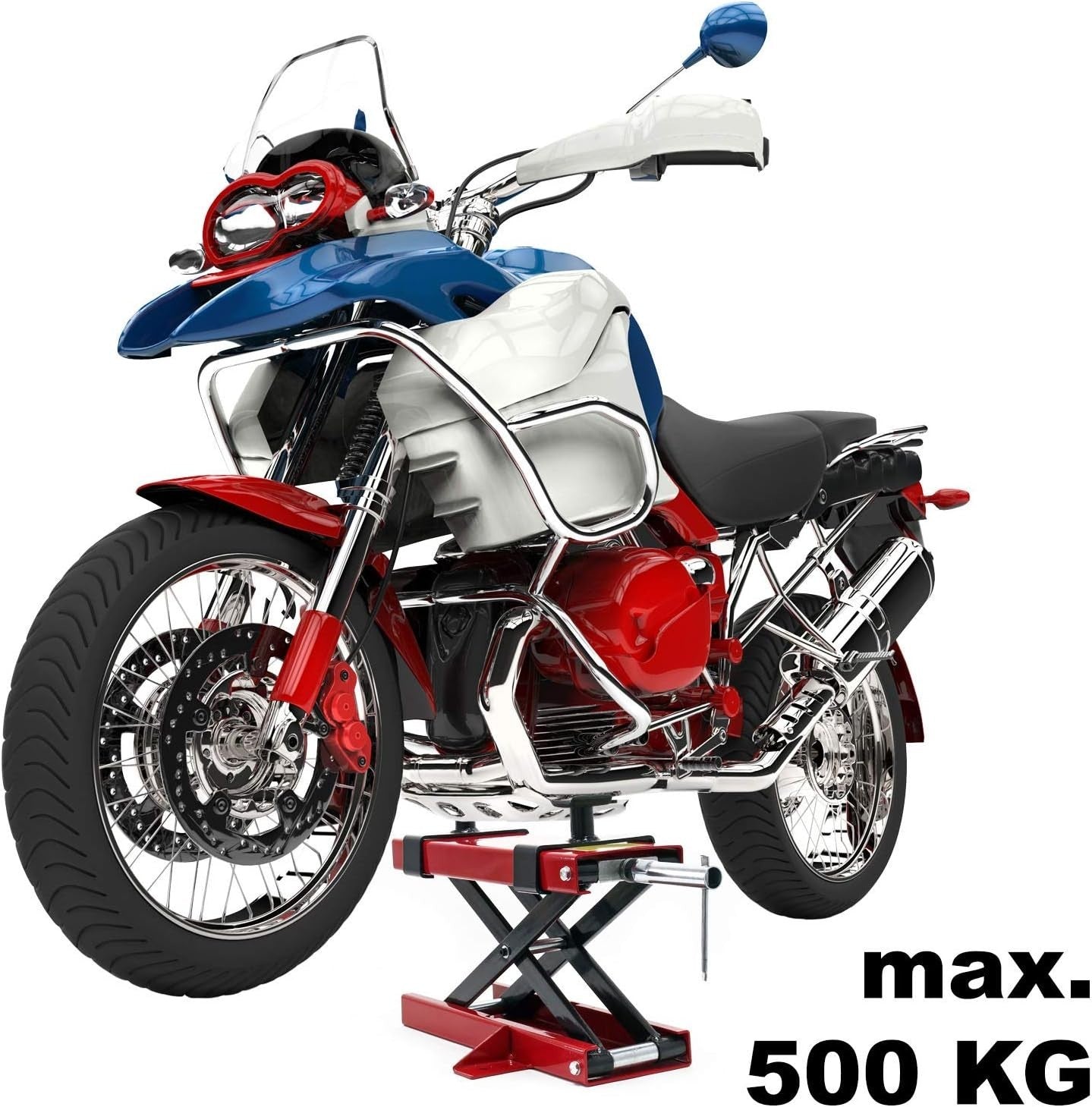 Motorcycle Mini Lift Jack 500kg 1100lb Adjustable 90–420mm Bike Service Stand