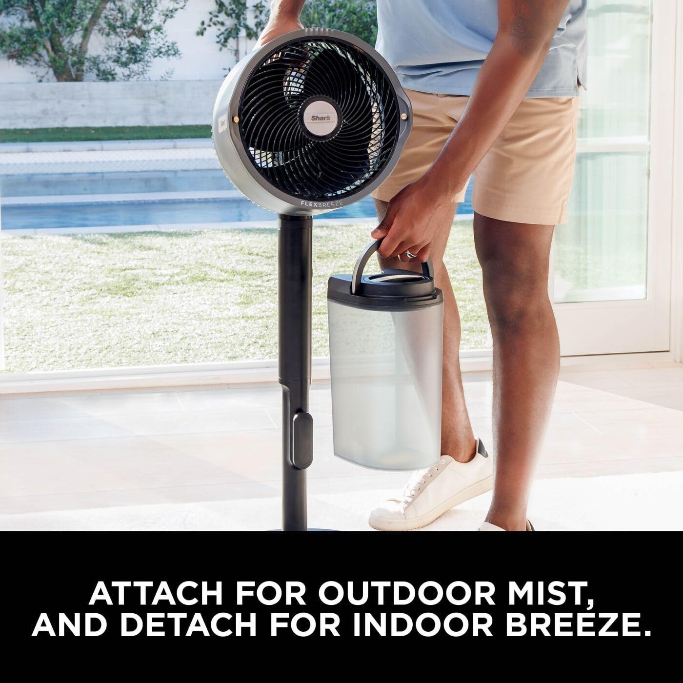 Cordless Indoor Outdoor Fan 5-Speed 24H Runtime Misting Pedestal Table Cooling