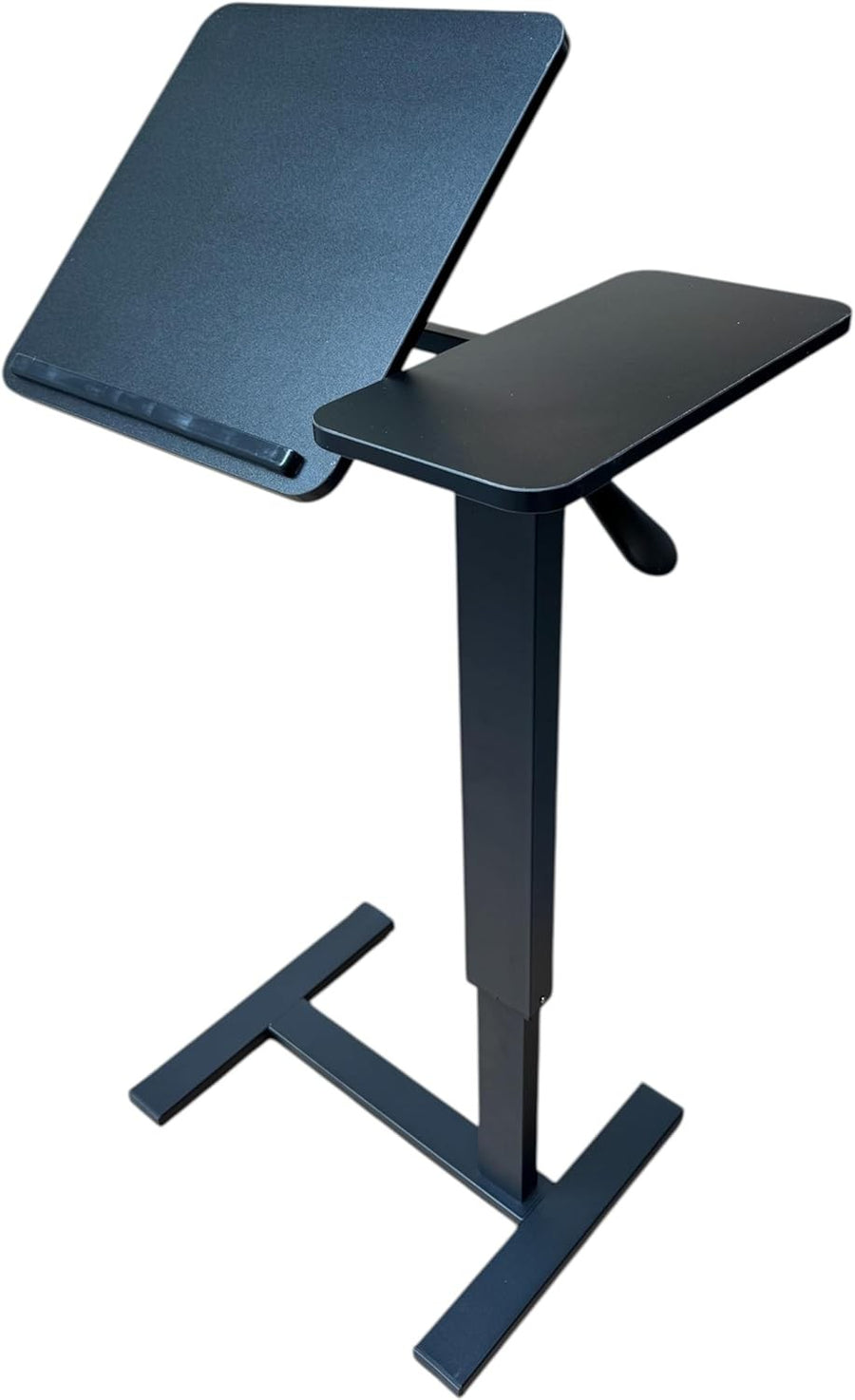 Black Rolling Laptop Desk Height Adjustable Overbed Table Pneumatic Lift