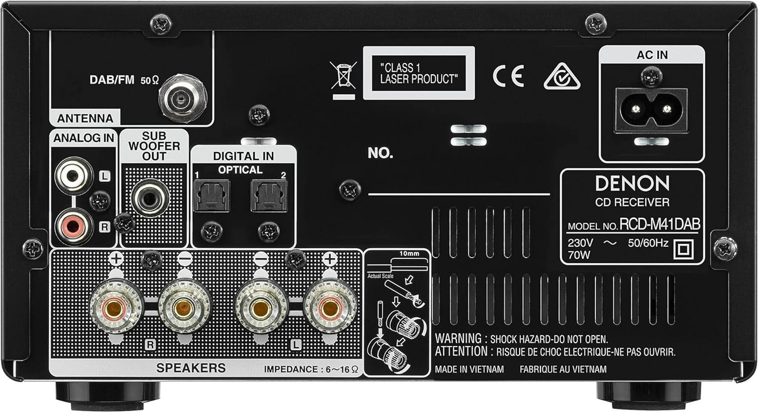 Hi-Fi Stereo System CD Player Bluetooth 2x30W Optical Input DAB+ Tuner Black