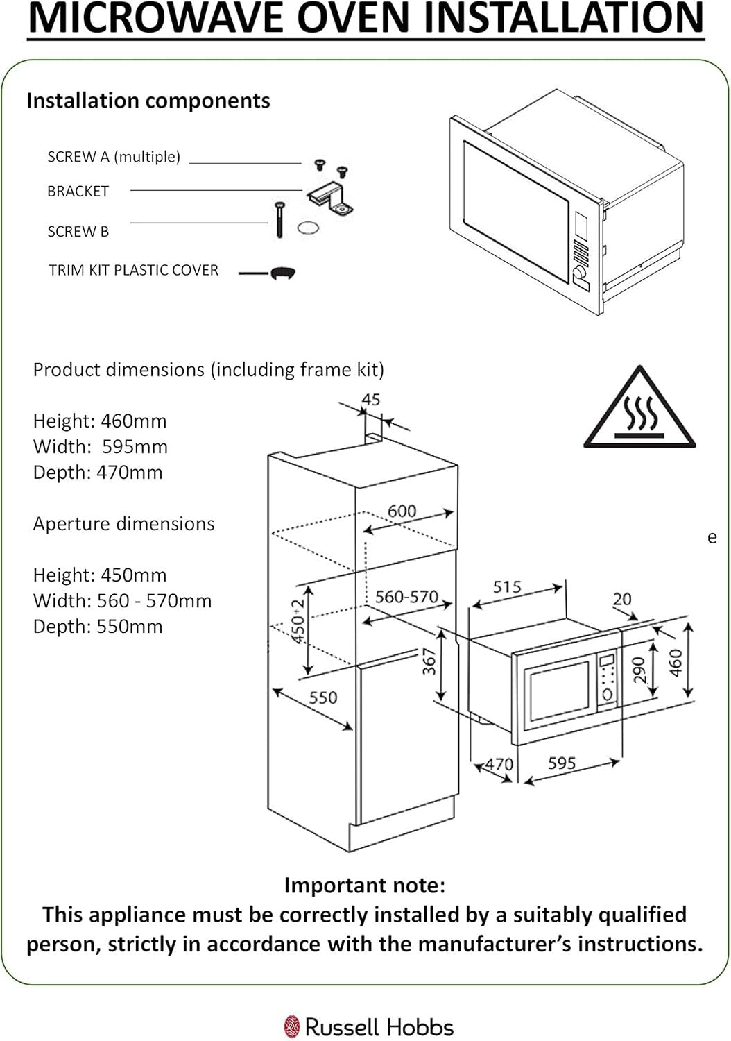 25L Built In Combination Microwave 900W Digital Stainless
