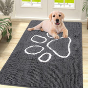 Dog Door Mat Super Absorbent Non Slip Chenille Indoor Entrance Rug 76x121cm