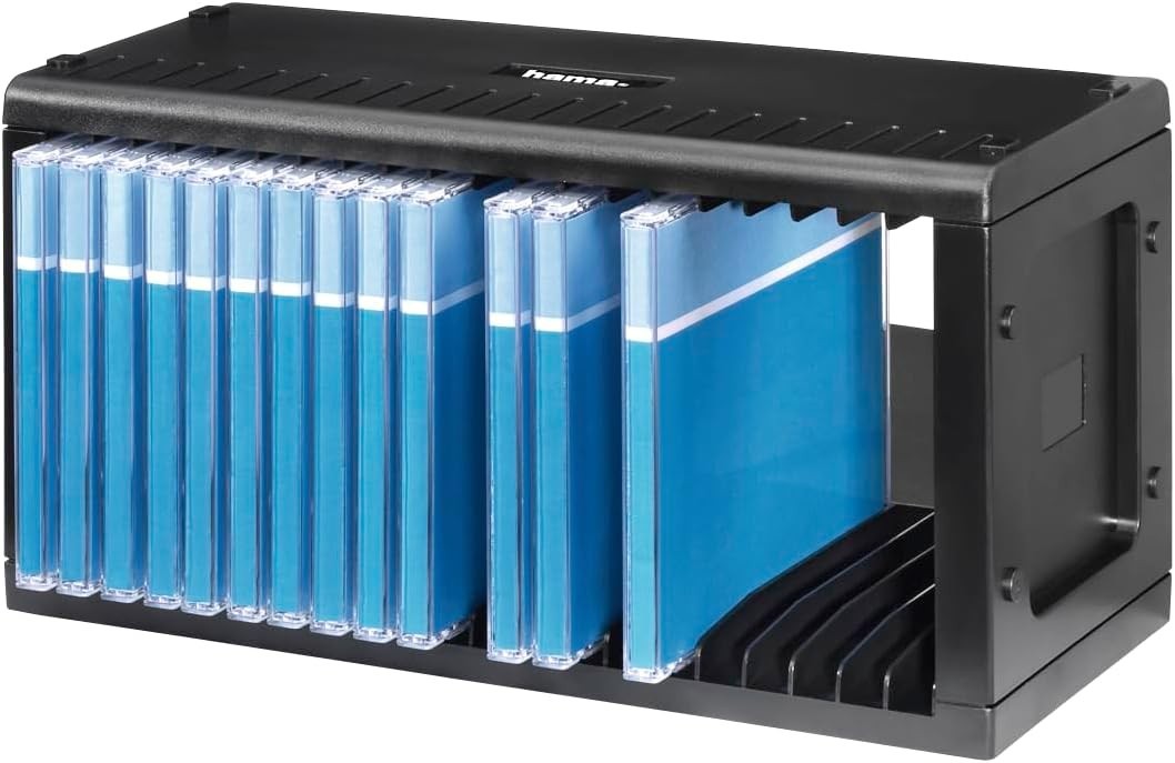 CD DVD Storage Rack Holds 20 Discs Wall Mount Stand Black Modular Shelf