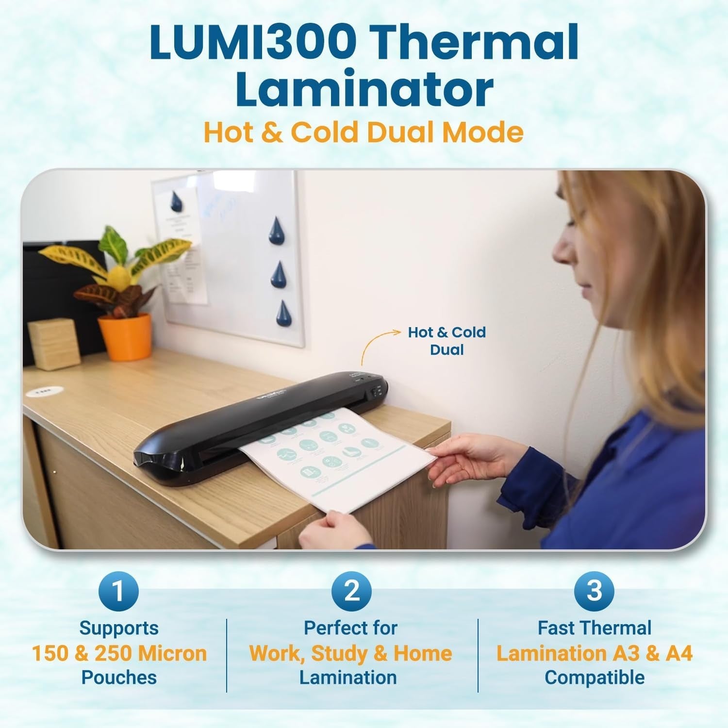 A3 A4 Compact Laminator 4-in-1 Fast Warm Up Anti Jam Home Office