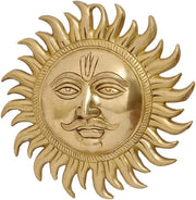 Brass Sun Face Wall Hanging 10x9.5in Surya Decor