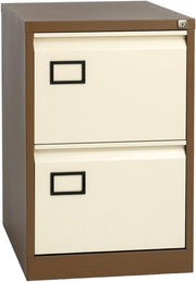 Coffee Cream Steel 2 Drawer Filing Cabinet Lockable Office File Storage