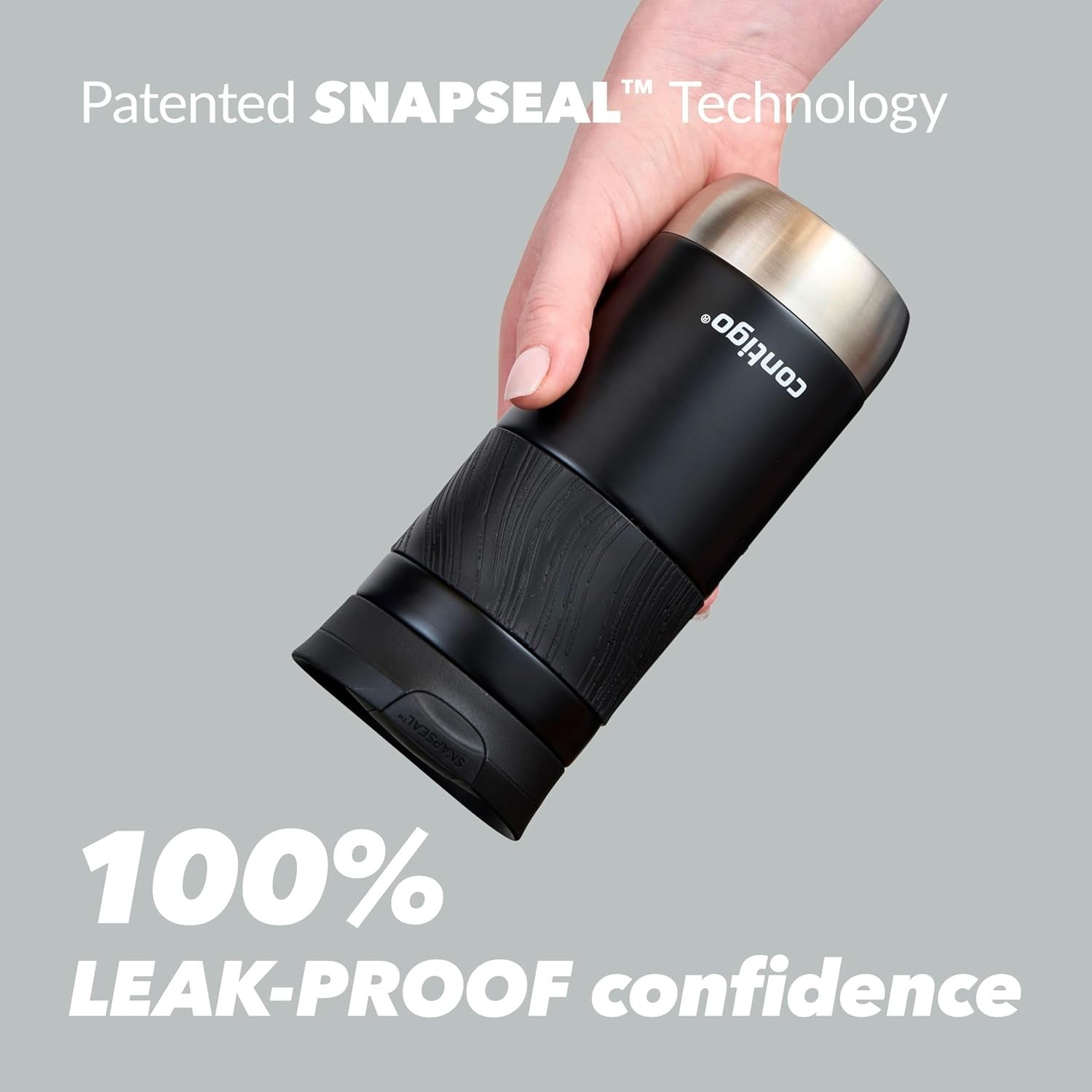 Insulated Travel Mug 470ml Licorice Black Leakproof Thermal Cup