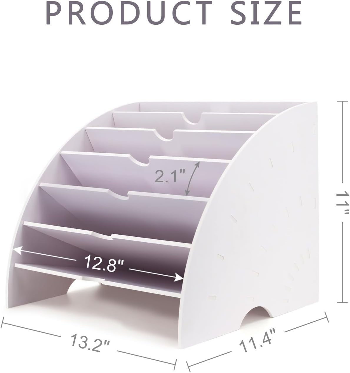 Desk File Organizer 6-Tier Fan Shape | Desktop Paper, Magazine & Mail Holder
