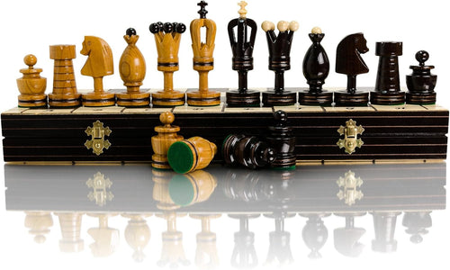 50cm Luxury Wooden Chess Set | Gothic ROYAL Design | Foldable Board & Pieces