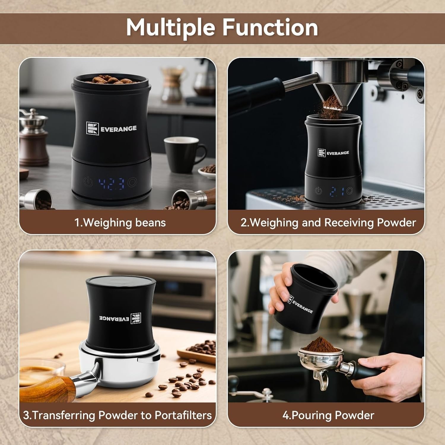 Digital Coffee Scale with Timer Rechargeable Barista Precision Scale