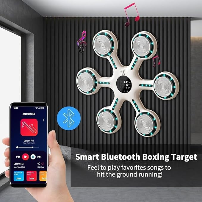 Smart Music Boxing Machine Bluetooth LED Wall Target Reaction Trainer