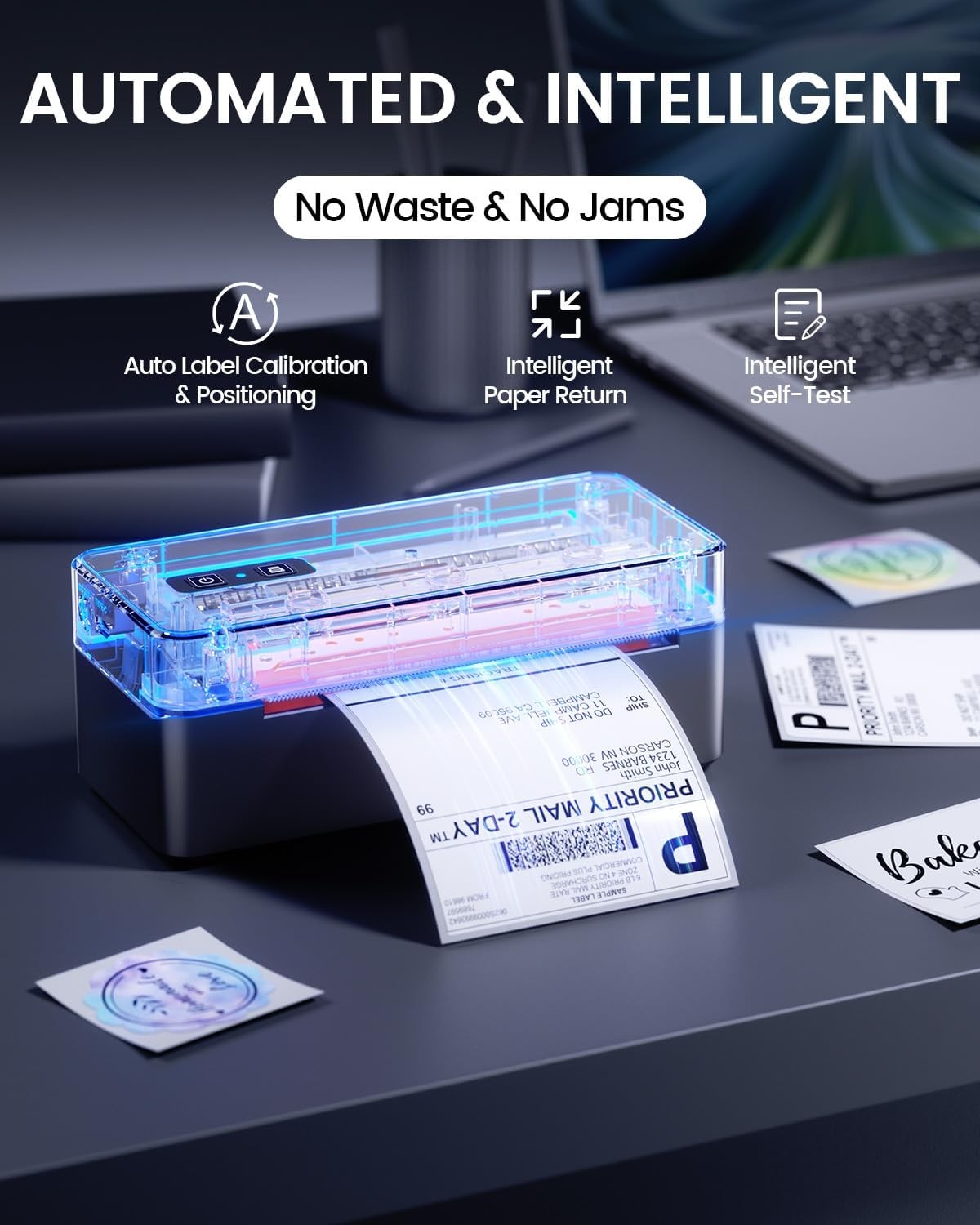 Bluetooth Thermal Shipping Printer 4x6 USB Postage