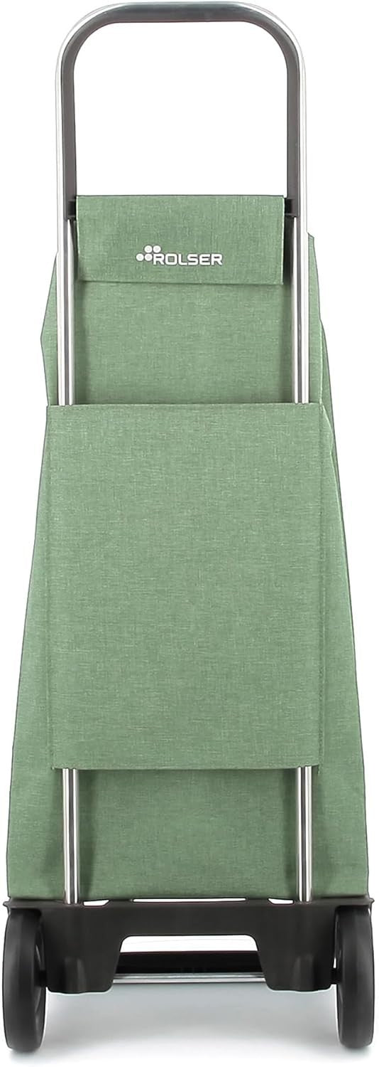 Rolser Jet Tweed 2-Wheel Aluminium Shopping Trolley – Large Capacity Green