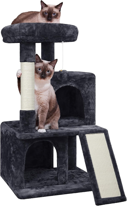 92cm Cat Tree Tower Multi Level Double Condo Scratching Post Black