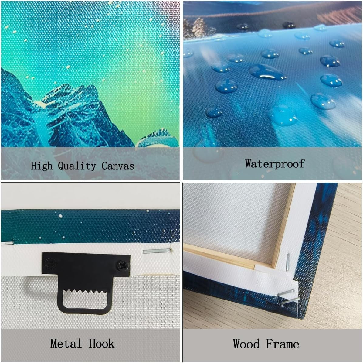 3-Piece Aurora Canvas Wall Art 30x40 cm Modern Framed Scenery Prints
