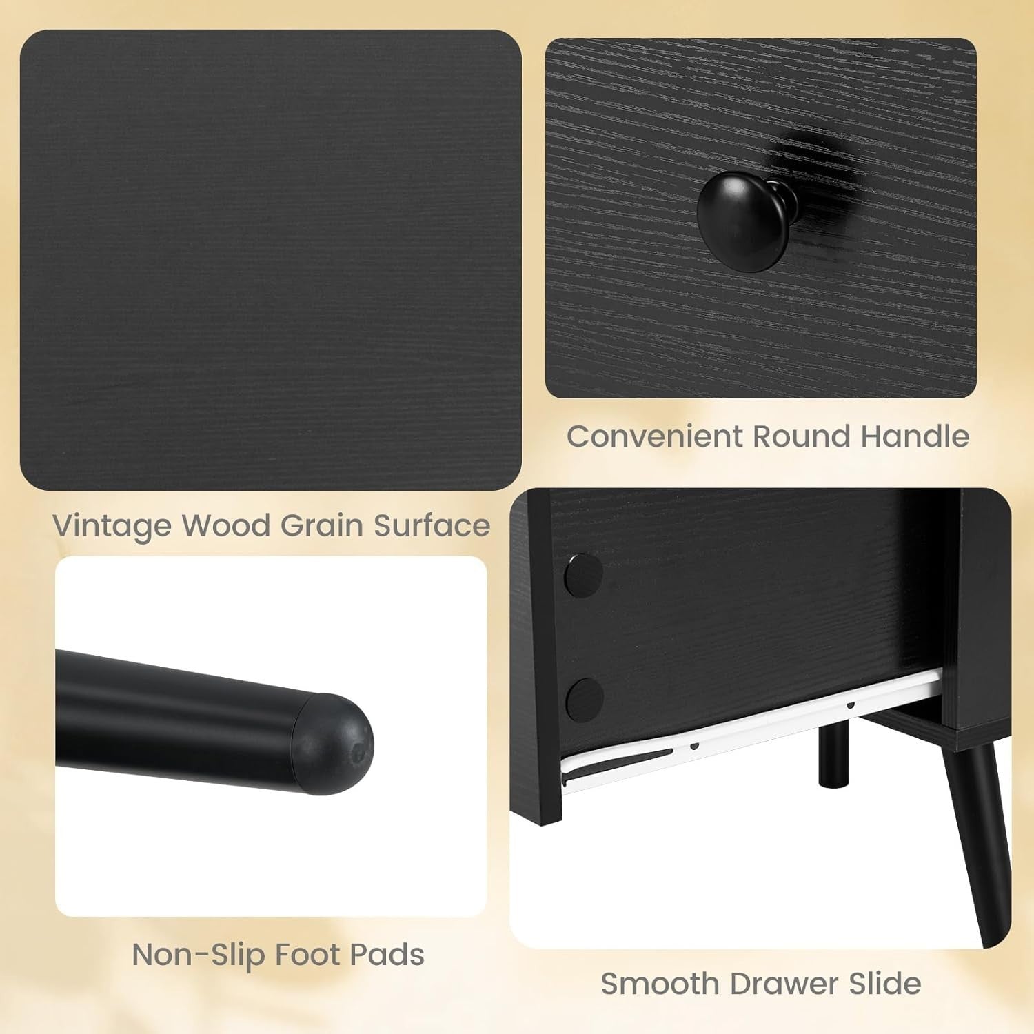 Rectangular Coffee Table with Drawer & Storage Shelf – 109x55x42 cm Black