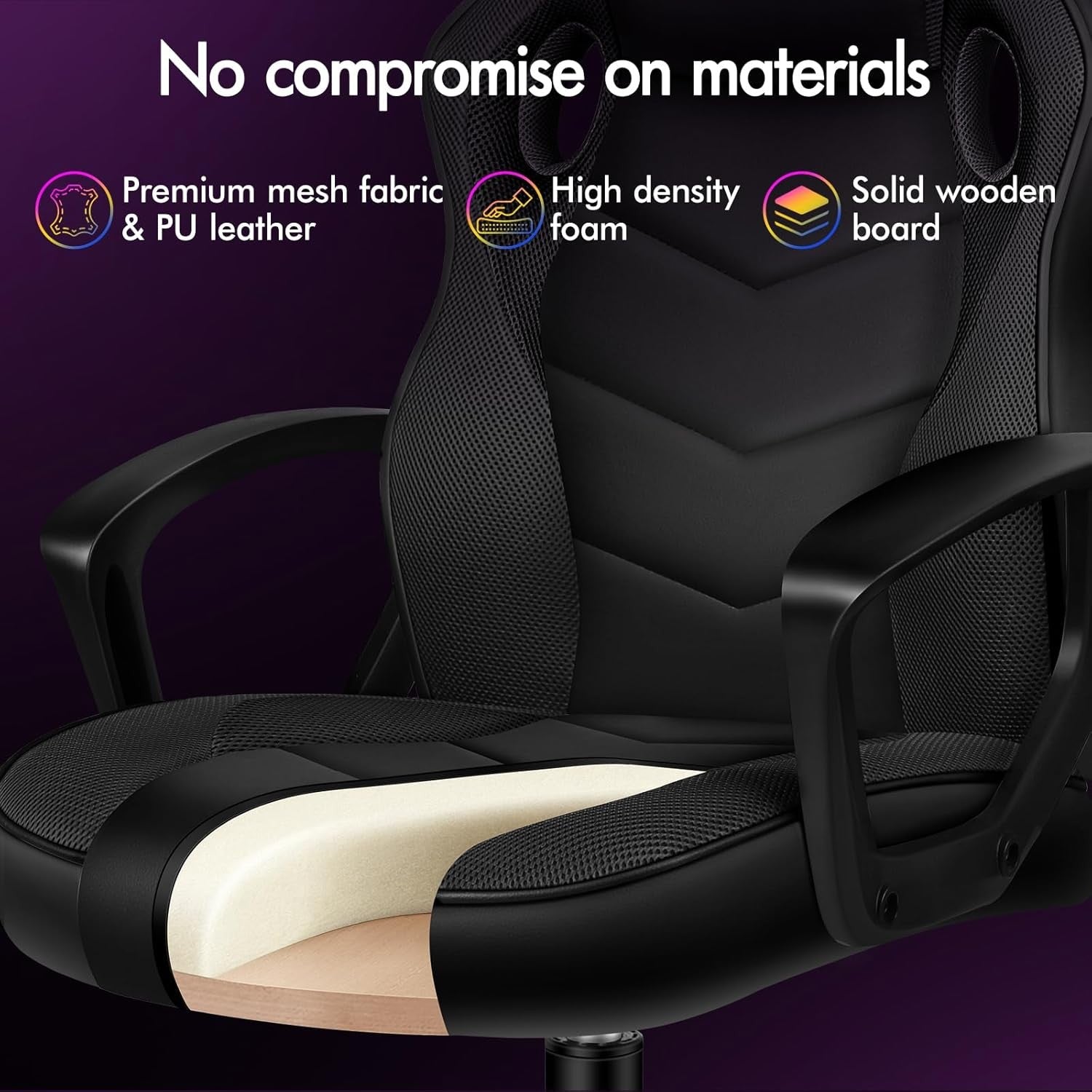 Ergonomic Gaming Chair High Back Swivel Office Desk PU Leather