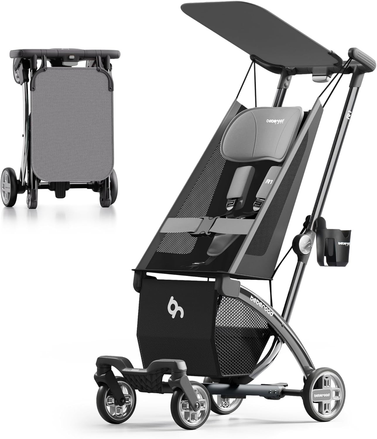 Auto Fold Travel Stroller Ultra Compact Cabin Approved Pushchair 22kg