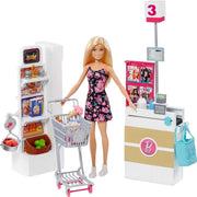 Fashion Doll Grocery Store Playset Rolling Cart Working Conveyor