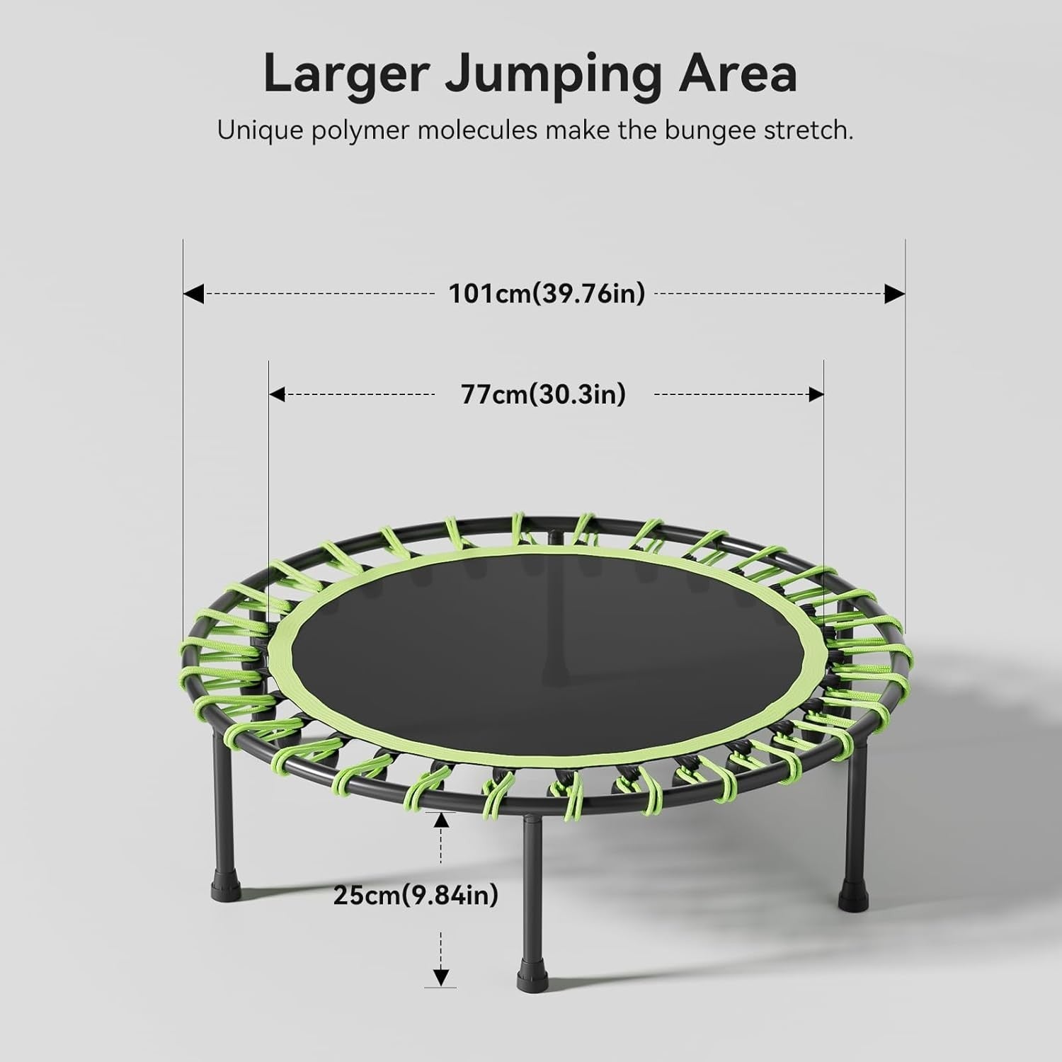 Adult Fitness Rebounder 40 Inch Quiet Bungee Trampoline 150KG Indoor