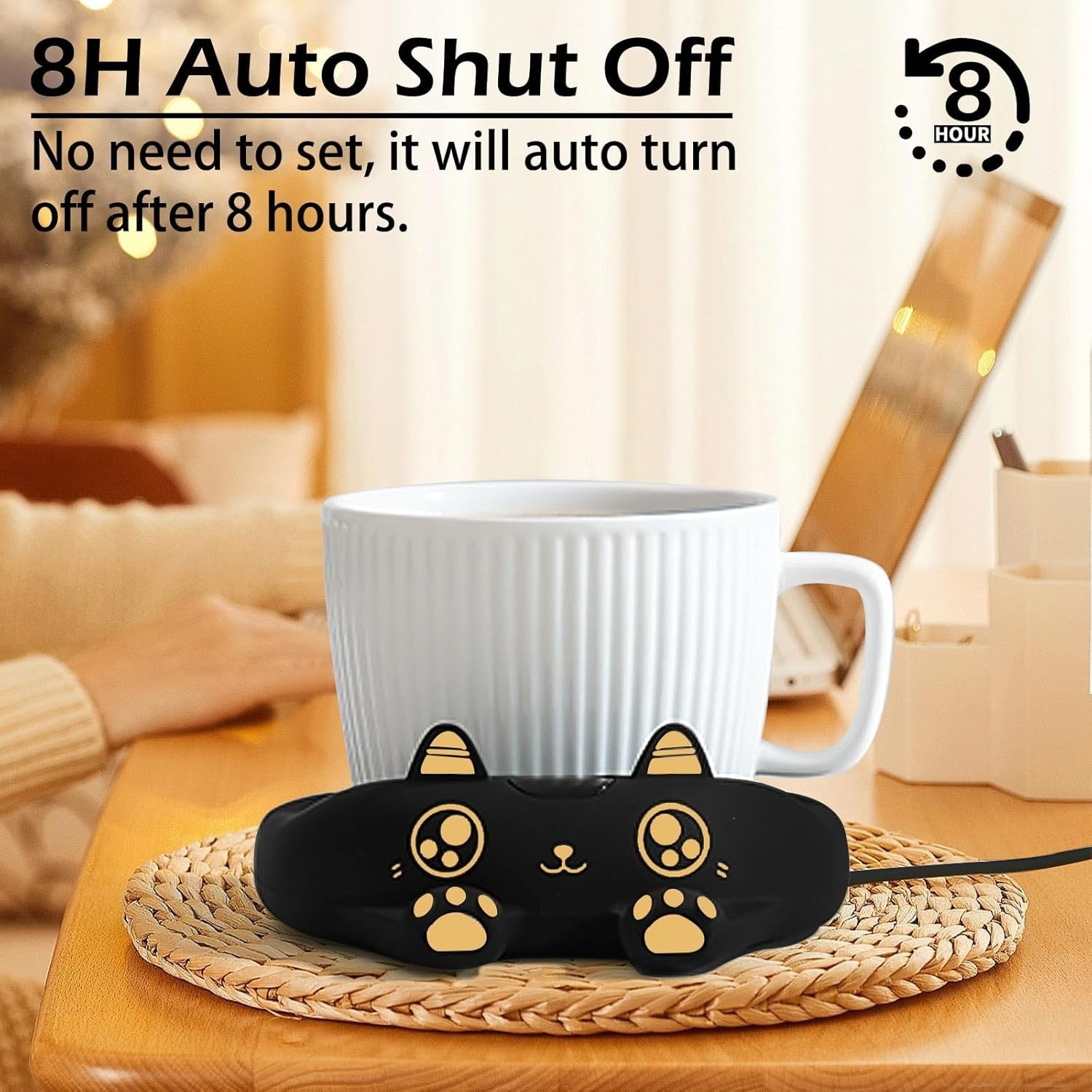 Coffee Mug Warmer 3 Temp Settings Auto Shut Off Desk