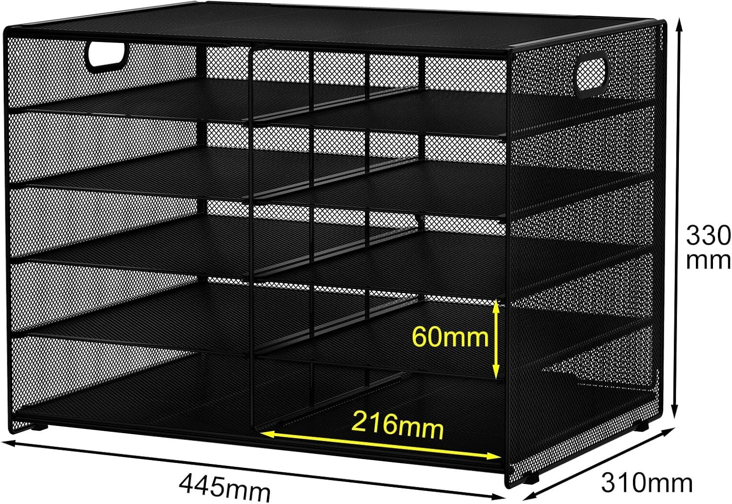 5-Tier Desktop Mesh Filing Tray 10 Compartments A4 Paper Organiser
