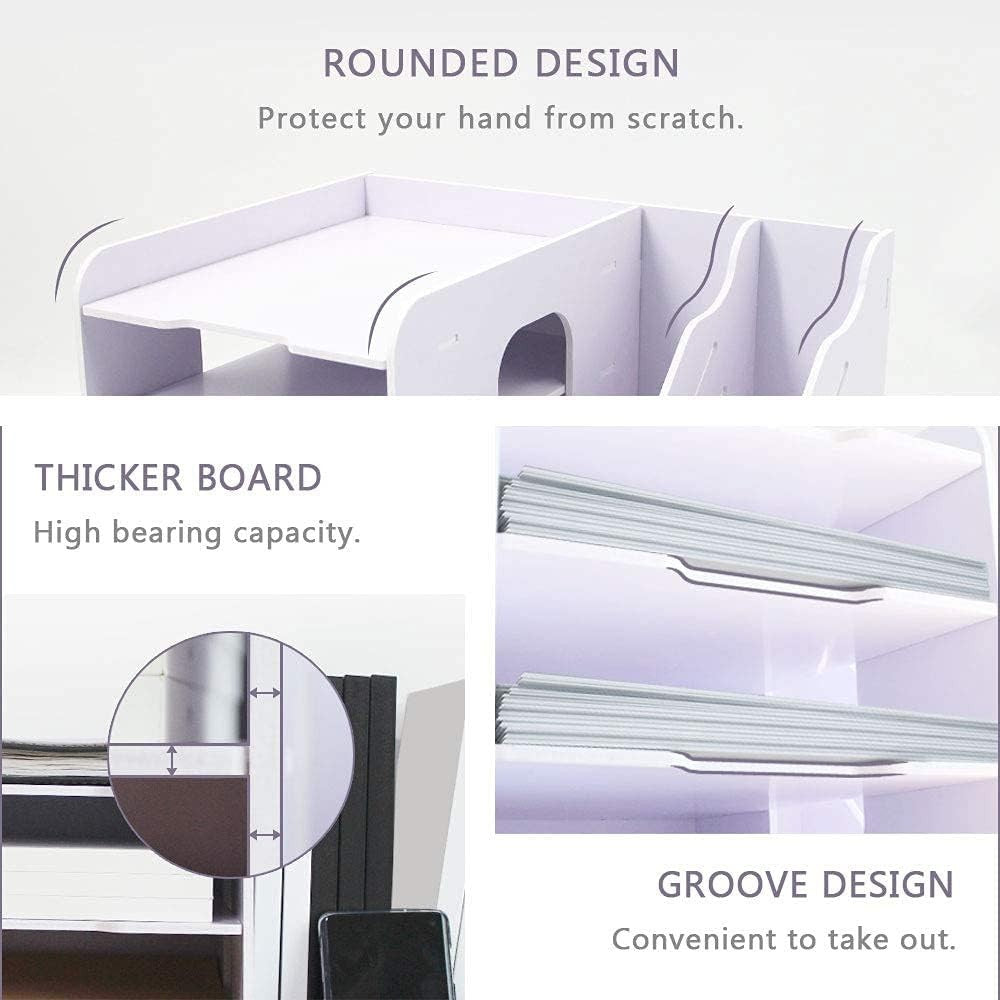 4-Tier Desk File Organizer | Desktop Paper Holder, Office & Home Storage