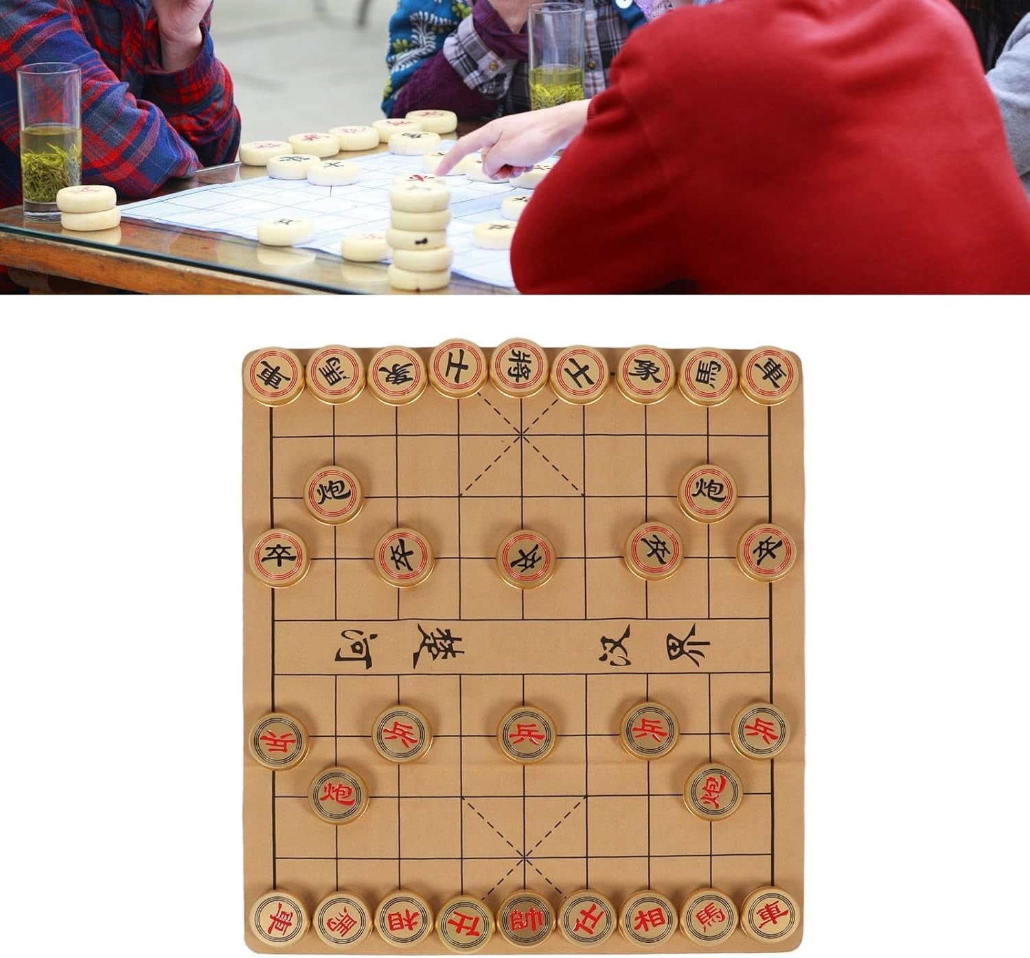Luxury Xiangqi Chinese Chess Set Aluminum Pieces Travel Case