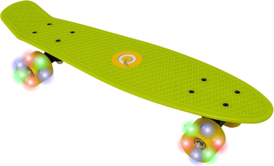 22" Lime Green Light-Up Penny Board | Kids Beginner Mini Cruiser Skateboard