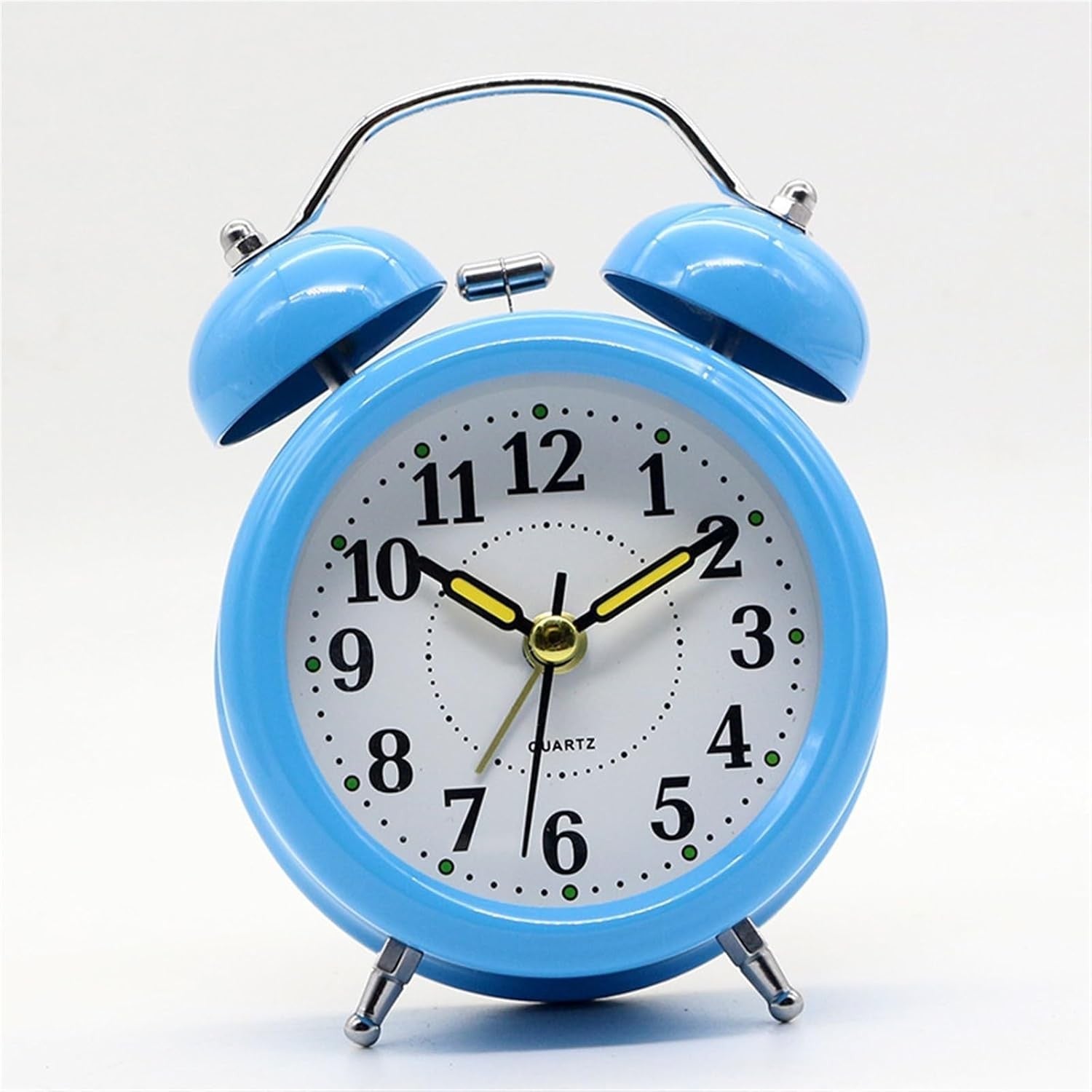 Retro Twin Bell Alarm Clock Loud Silent Non Ticking Backlight Battery Bedside