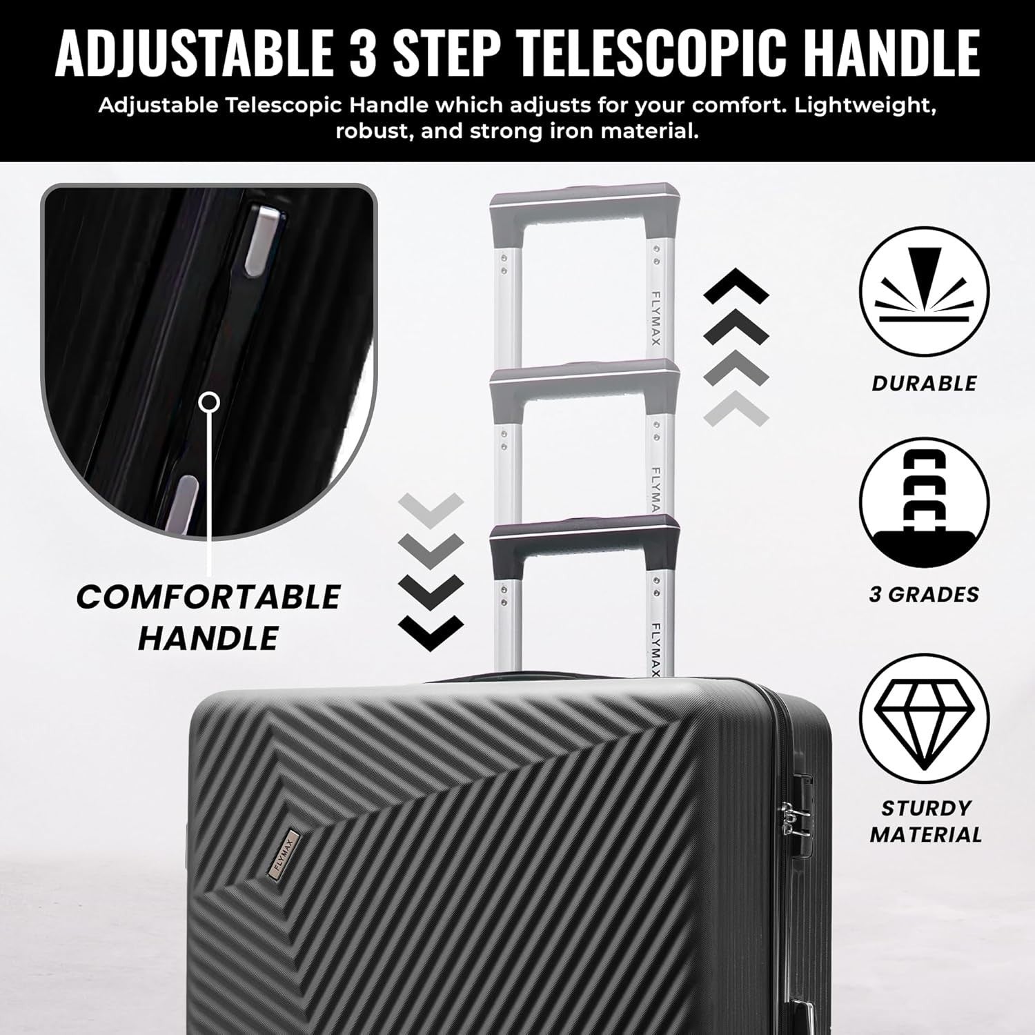 Large 29” Check-In Suitcase ABS Hard Shell 4 Wheel Spinner 100L Lock