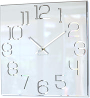 Modern Acrylic Wall Clock 30cm Silent Sweep White Square Timepiece