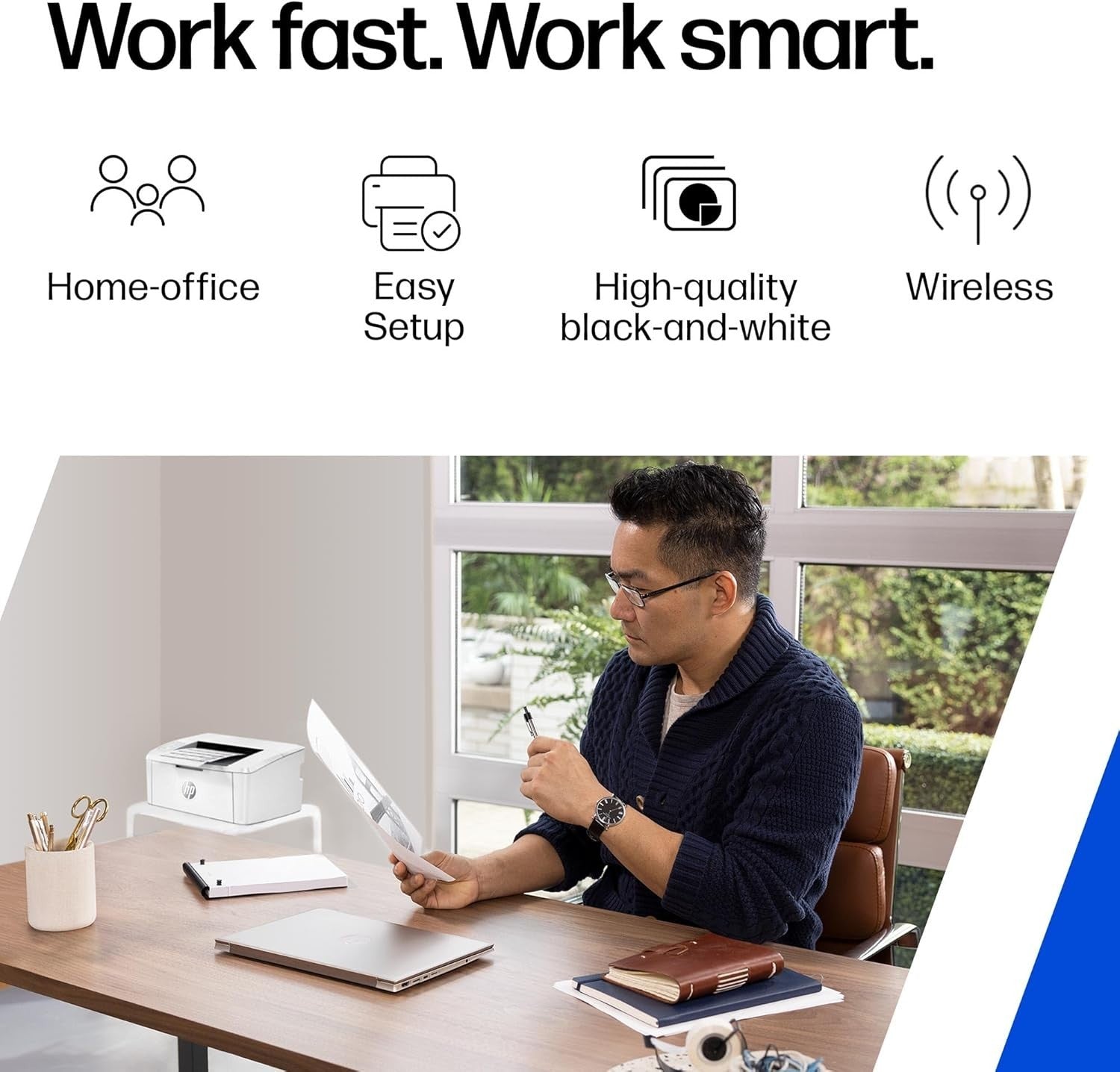 Black Mono Laser Printer A4 Wireless 20ppm Compact Small Office Home